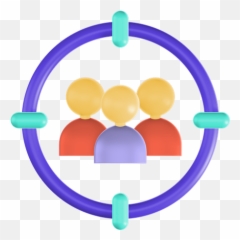 Audience Icon - Download in Line Style Target 3d png