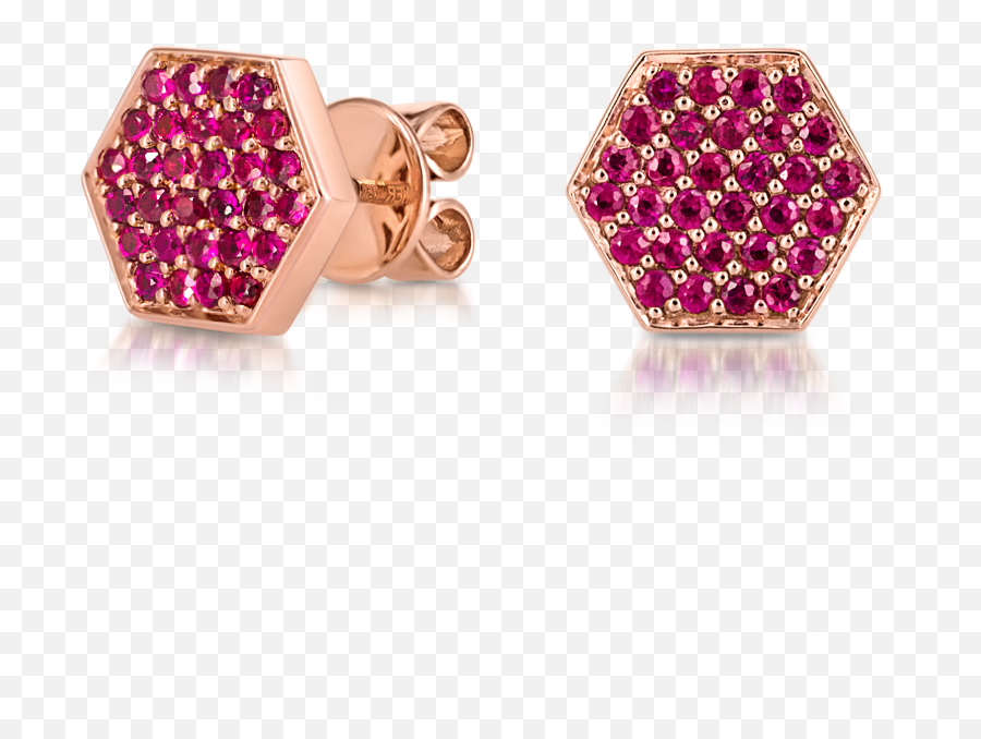 Sen Studs With Rubies - Diamond Png,Ruby Png