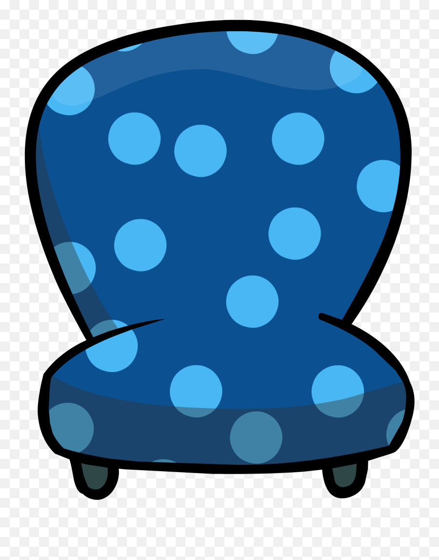 Blue Chair With Polka - Polka Dot Chair Clipart Png,Polka Dots Png