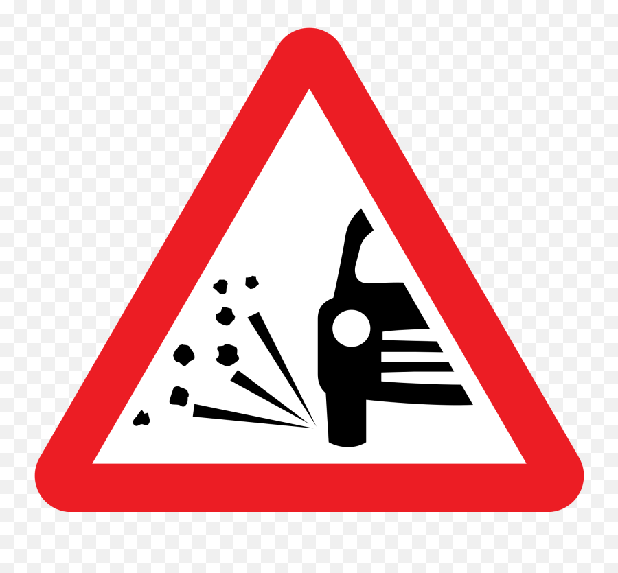 Loose Gravel Road Sign Clipart - Uk Road Signs Png,Gravel Png