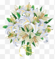 Png White Lilies Flowers Bouquet - Flower Bouquet Clipart Png,Lilies Png