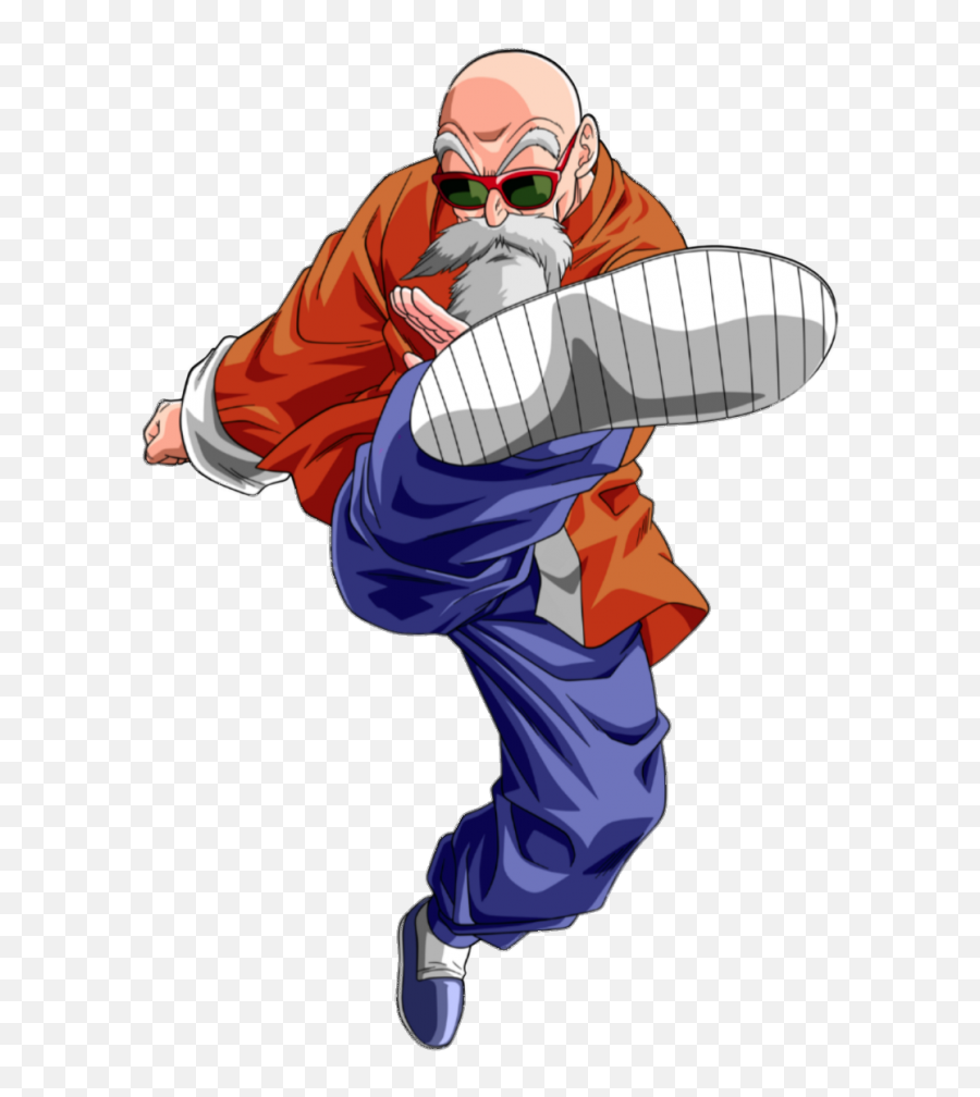 Dragon Ball Master Roshi Kicking Png Image