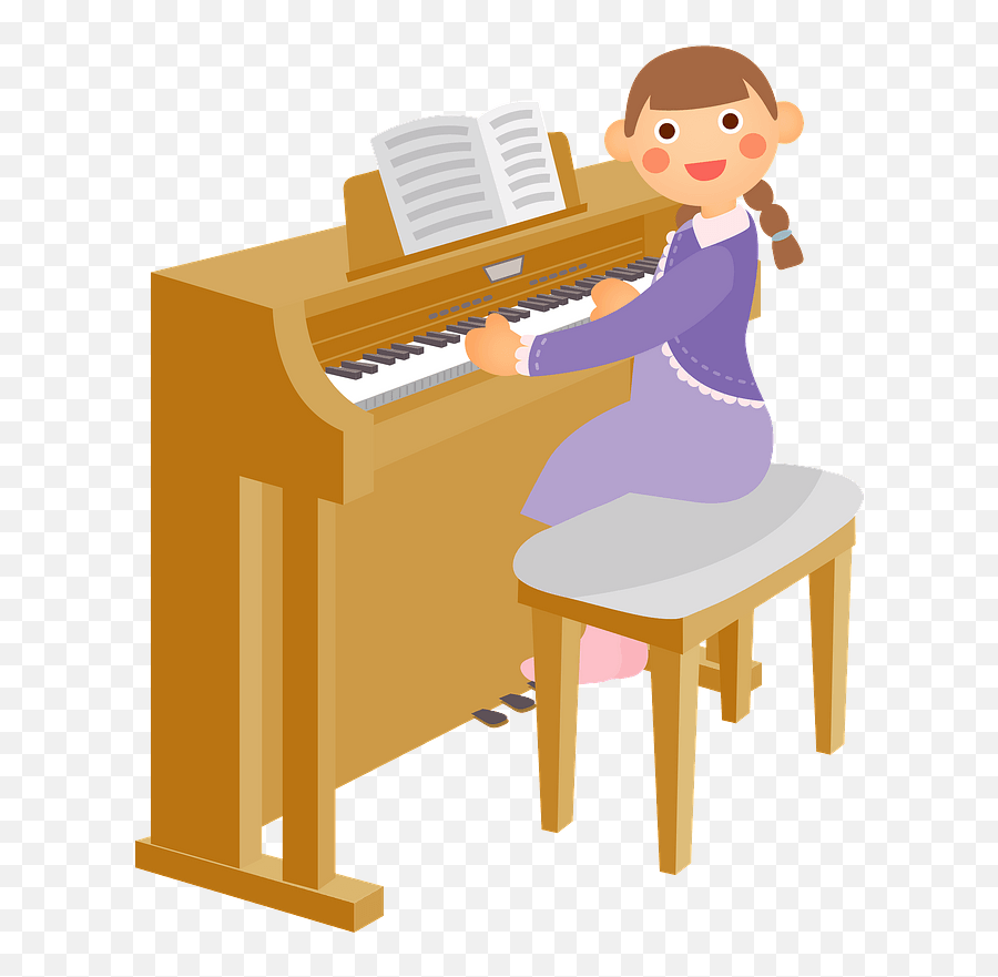 Girl Platying Piano Clipart - Piano Clipart Png,Piano Clipart Transparent
