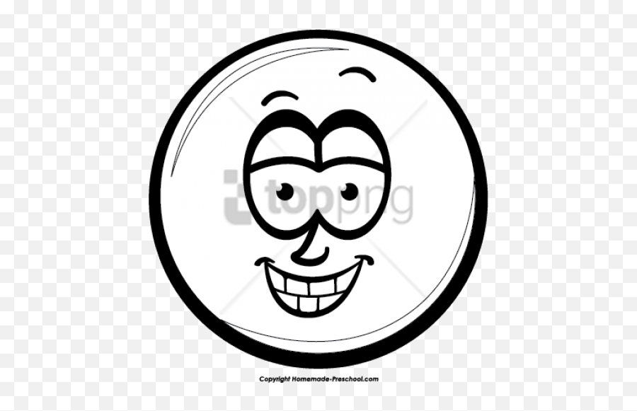 Smiley Face Line Drawing Free Download - Happily Surprised Clipart Black And White Png,Smiley Face Transparent Background