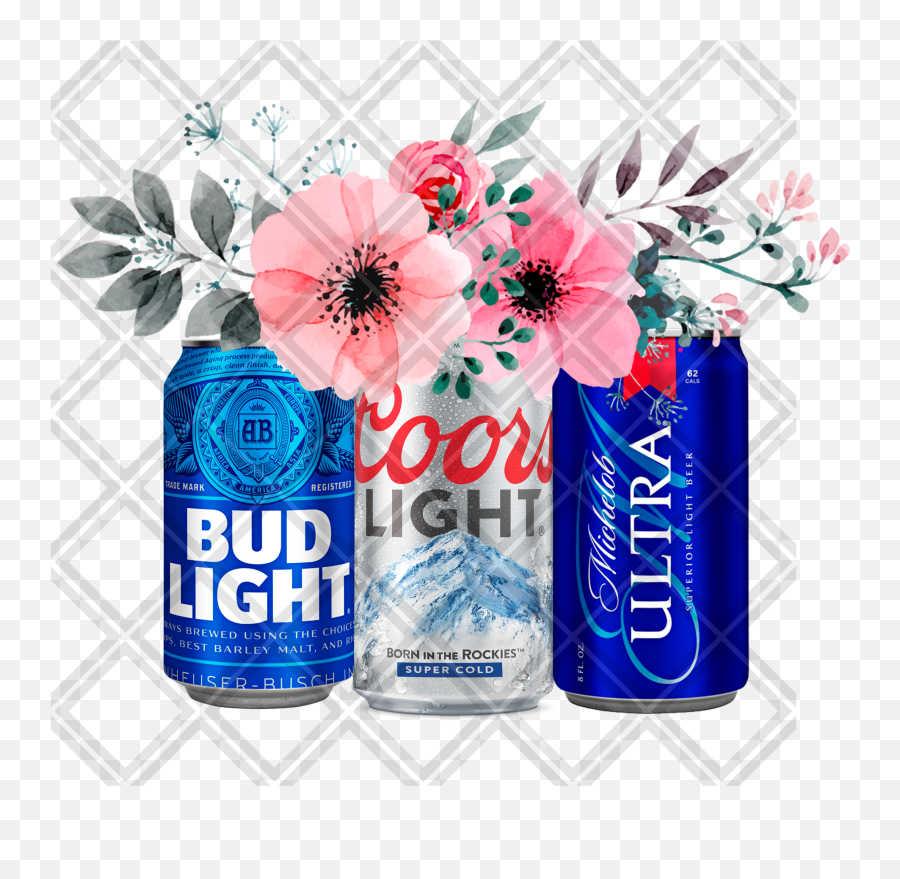 Beer Flower Blue Bottle Ultra Coors Light Bid Digital Download Instand - Vector Image Watercolor Flowers Png,Bud Light Bottle Png