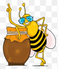 Honey Bee With Jar Clipart - Art png