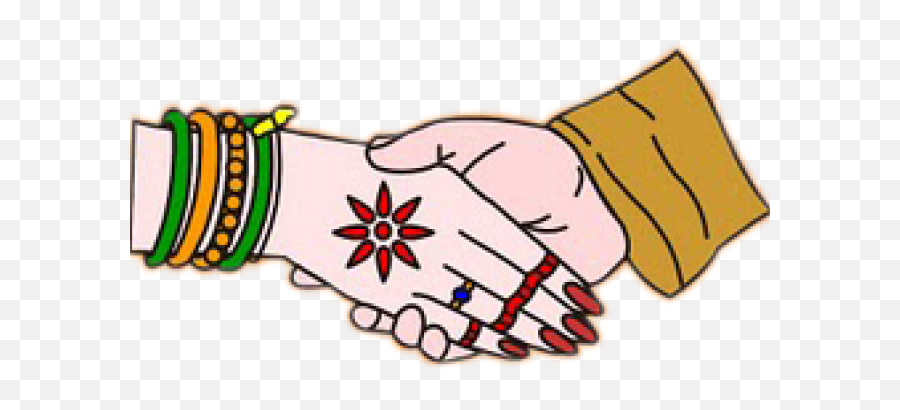 Bride Clipart Hindu Wedding - Wedding Hand Clipart Png Indian Wedding Hands Clipart Png,Hindu Png