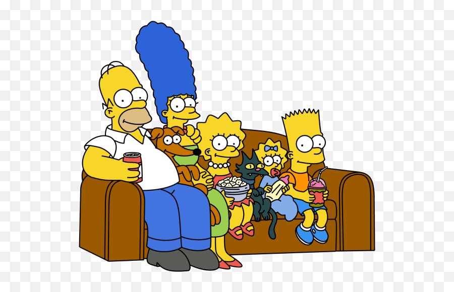 Marge And Homer Simpson Address The Media - Simpsons Family On Couch Png,Homer Simpson Transparent