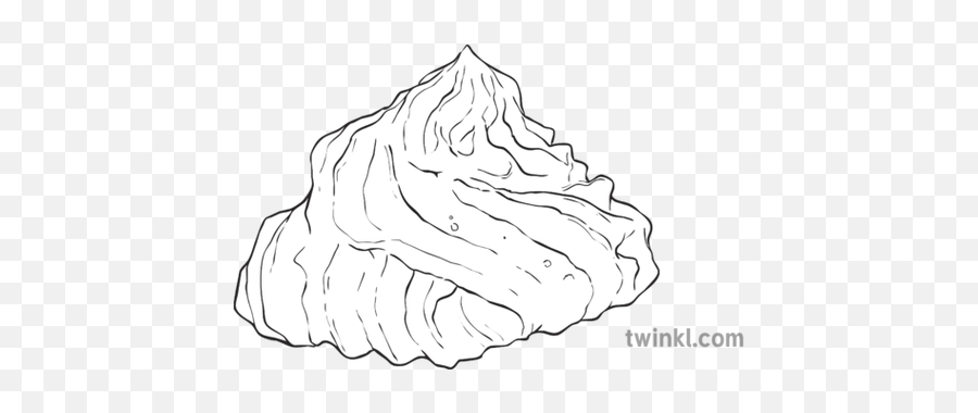 Whipped Cream - Black And White Whipped Cream Png,Whipped Cream Png