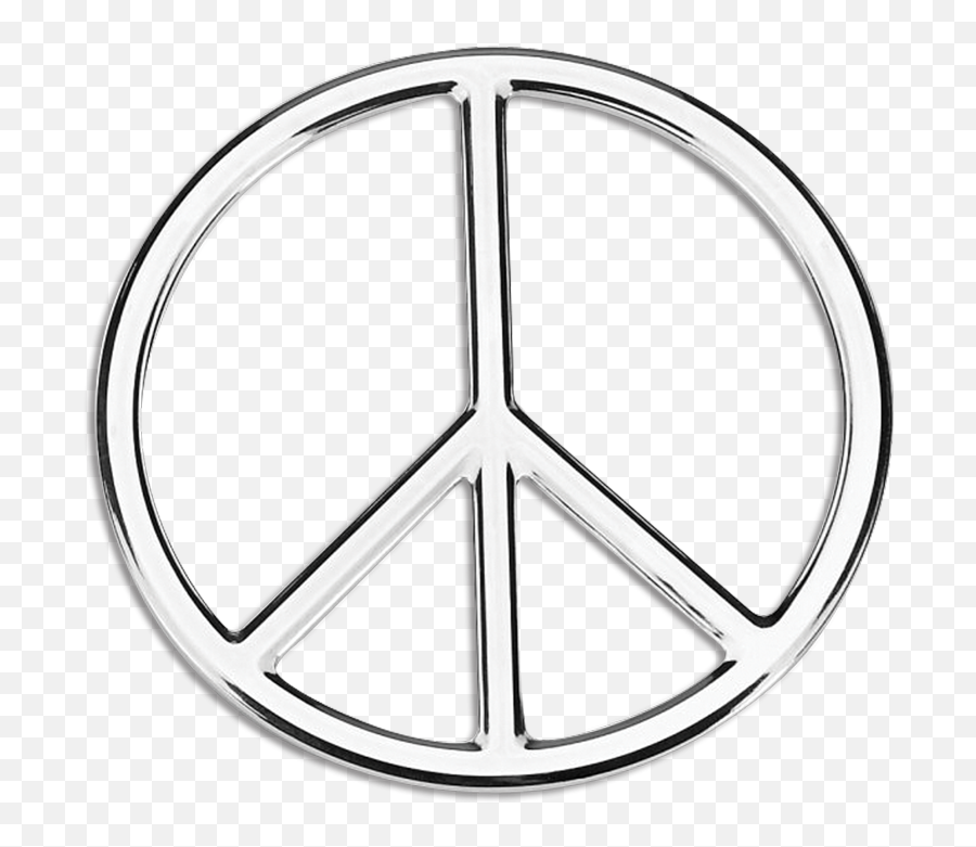 Peace 3d Chrome Plated Sticker - Peace Sign Emblem Chrome Png,Peace Sign Logo
