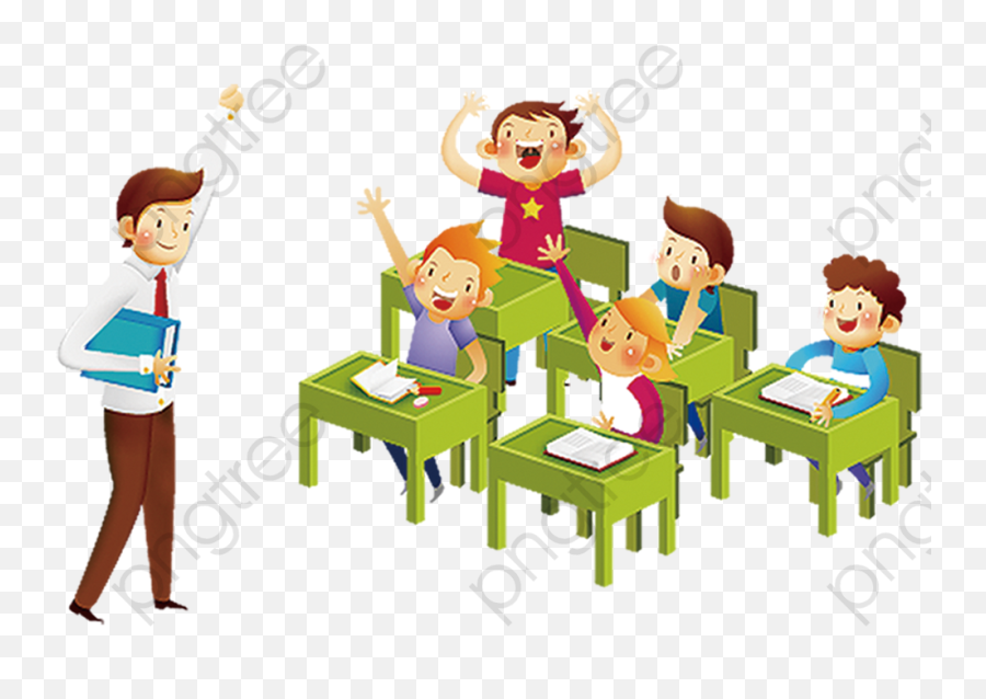 Cartoon Hand - Painted Class Students And 413556 Png Images Classroom  Teacher And Student Cartoon,Cartoon Hand Png - free transparent png images  
