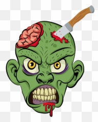 Oozer Halloween Vector Skull Creepy Illustrative Zombie - Comic Illustration Bloody Brains png