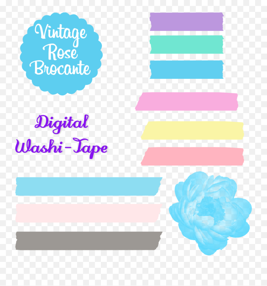 Digital Washi Pastel Tape Png - Digital Pastel Washi Tape,Washi Tape Png