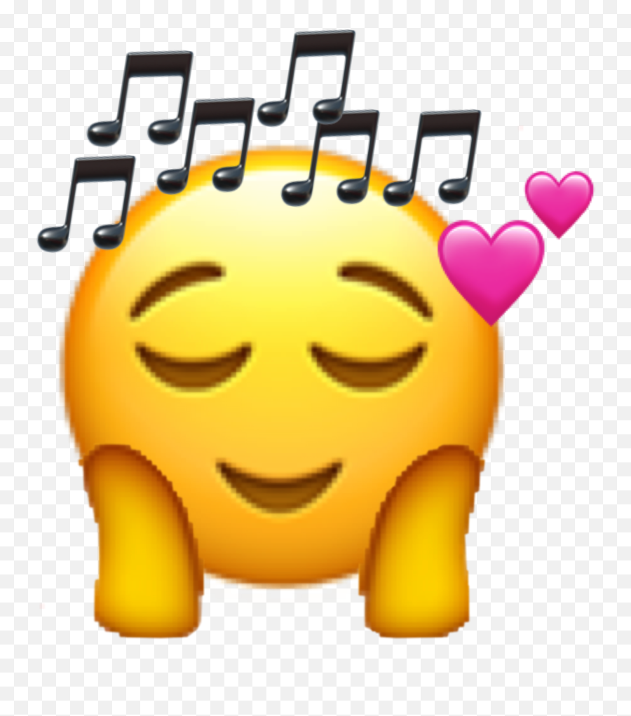 Music Emoji Listen Bored Cute Heart - Happy Png,Music Emoji Png