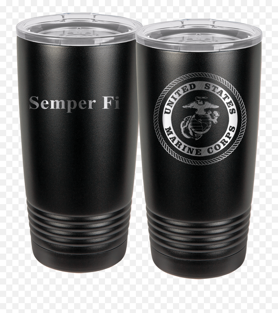 20 Oz Black U2013 United States Marine Corps Semper Fi - Black Army Tumbler Png,Semper Fi Logo