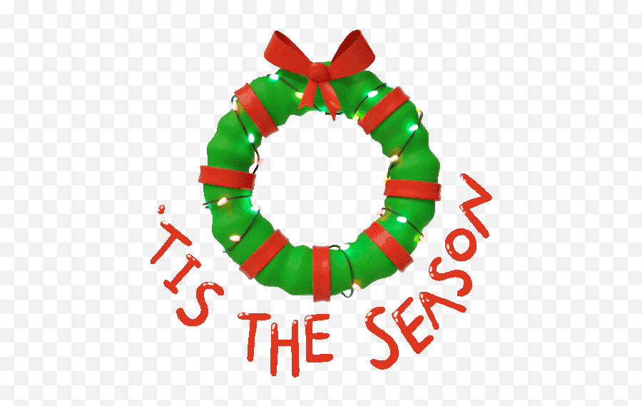 Wreath Says Tis The Season Sticker - Christmas Cheer Wreath Tis The Season Gif Png,Ariana Grande Gif Icon
