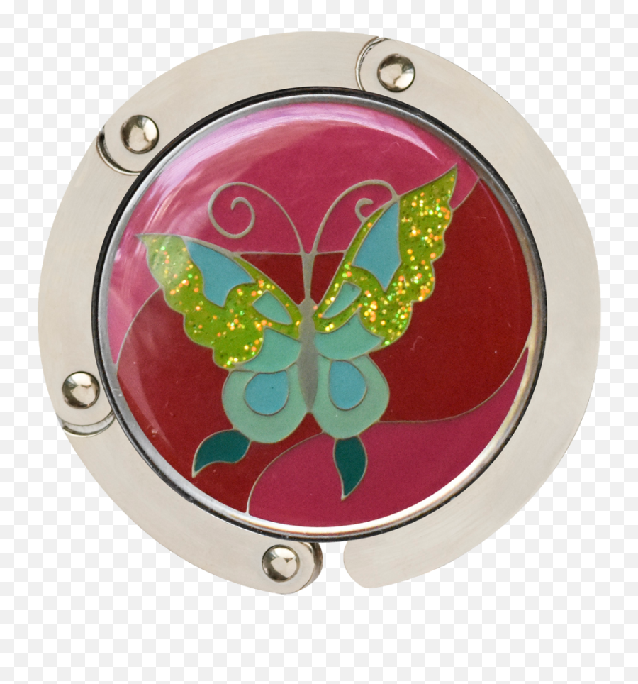 Pink Butterfly Hangu0027em High Foldable Purse Hanger - Pur Ya Png,Pink Aim Icon