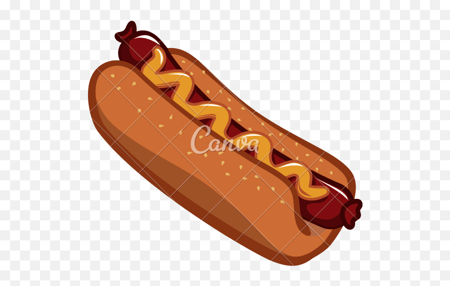 Hot Dog Icon Fast Food Design Vector Graphic - Canva Png,Hot Dog Icon