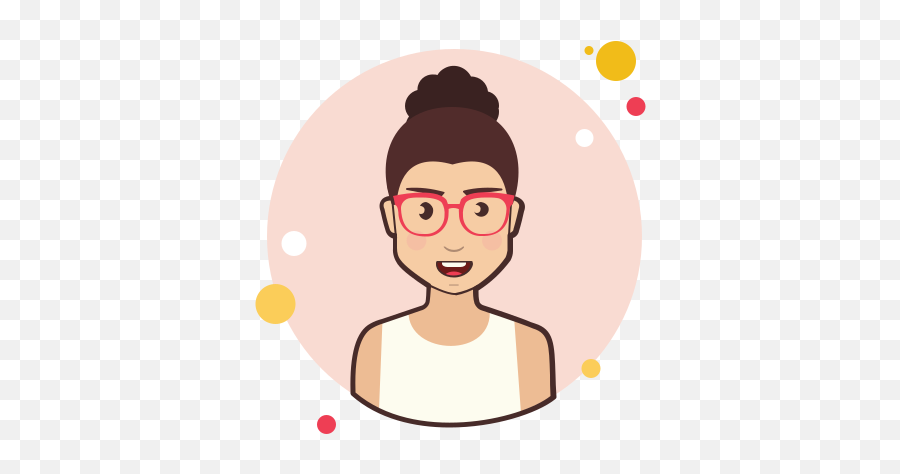 Brown Curly Hair Lady With Red Glasses Icon In Circle - Bulimia No Purgativa Dibujos Png,Curly Hair Icon