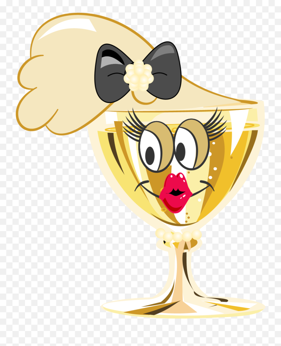 Download Champagne Clipart Cartoon - Champagne Images Female Champagne Glass Cartoon Png,Champagne Clipart Png