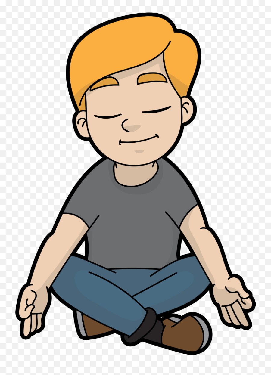 Filecasual Cartoon Man Doing Meditationsvg - Wikimedia Commons Meditation Cartoon Png,Sitting Man Png