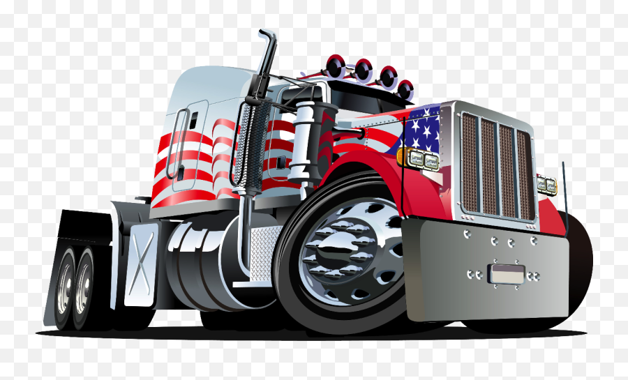 Car Semi - Semi Truck American Flag Png,18 Wheeler Png