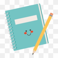 Cute Transparent Background Laptop Clipart - Notebook And Pencil png