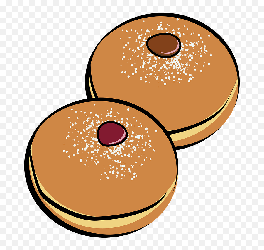 Sufganiyah - Hebrew Pastries Clipart Free Download Hanukkah Donuts Clipart Png,Pastries Png