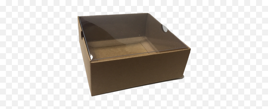 Square Box 100 Kraft Clear Lid - Paper Box With Transparent Lid Png,Cardboard Box Transparent