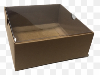Square Box 100 Kraft Clear Lid - Paper Box With Transparent Lid Png,Cardboard Box Transparent