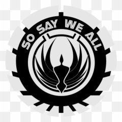 So Say We All 0 U2013 Whaddaya Hear Nothing But The Rain - Automotive Decal Png,Battlestar Galactica Logo