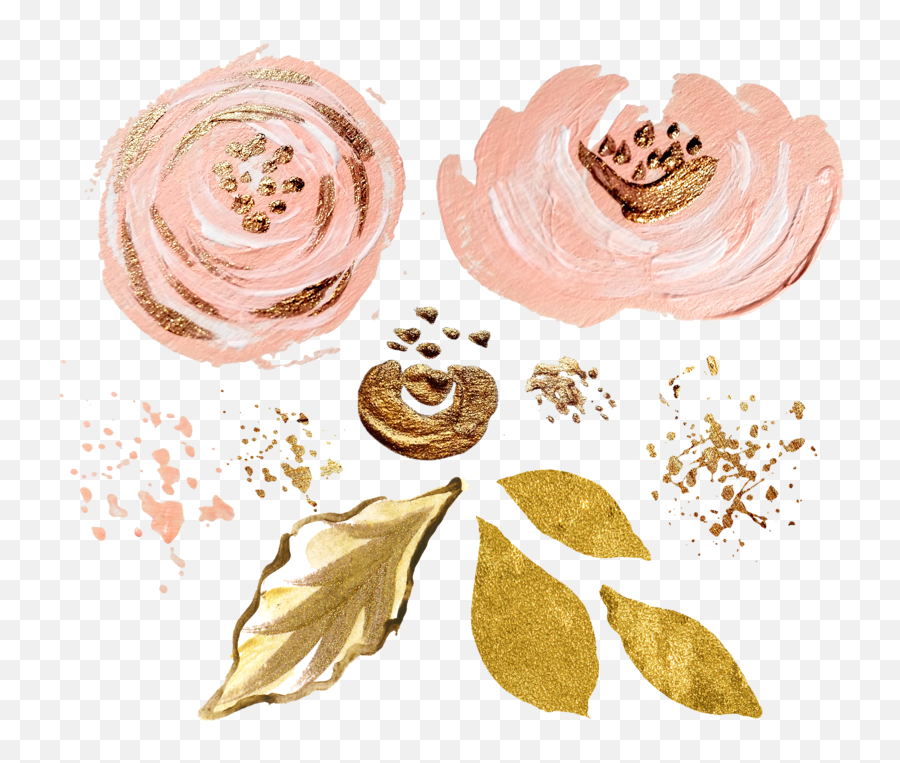 Pink And Gold Watercolor - Rose Gold Flower Png,Rose Gold Png