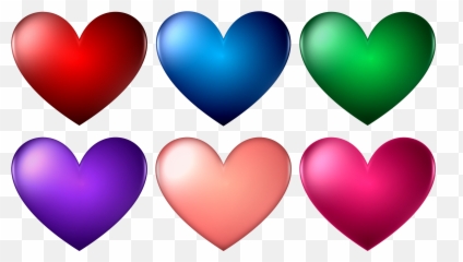 Hearts Shape Love Drawing - Shape Different Colors png