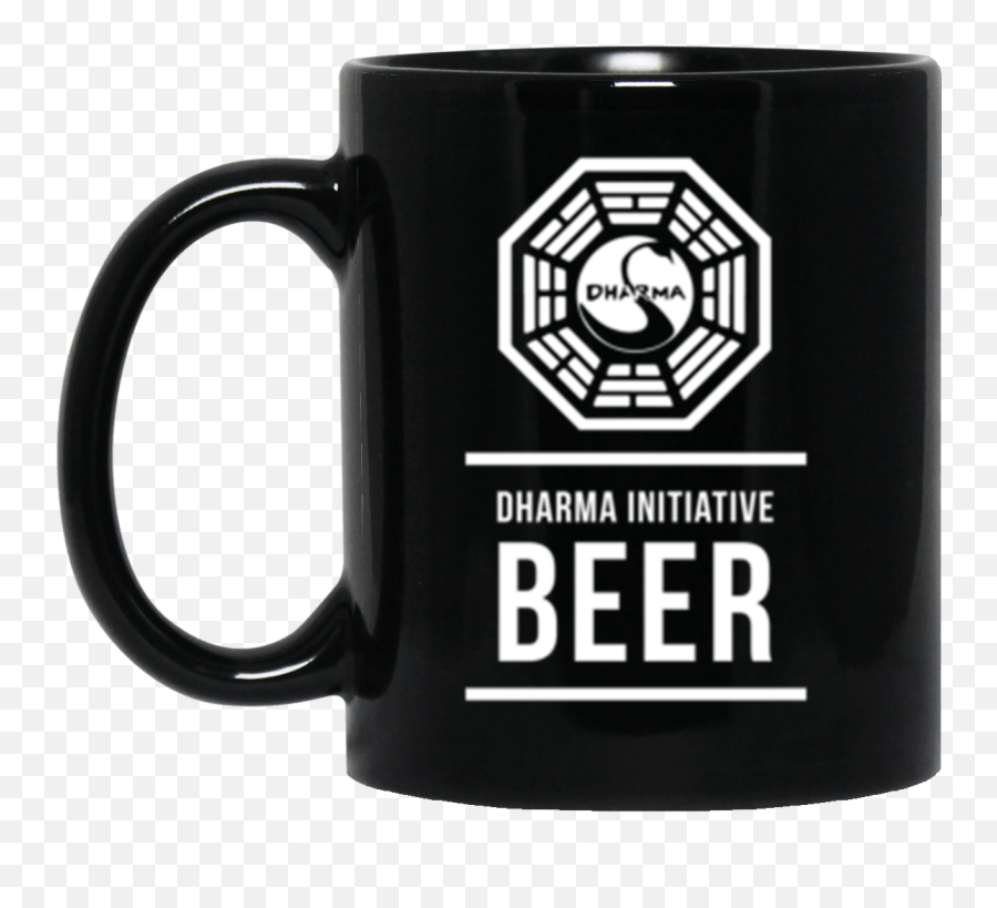 Dharma Beer Black Mug 11oz 2 - Sided Dharma Initiative Apple Png,Dharma Initiative Logo