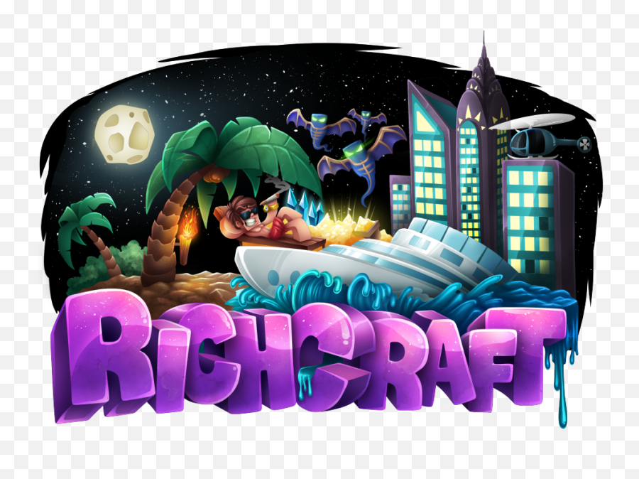 Richcraft Minecraft Survival Multiplayer Server - Fictional Character Png,Minecraft Server Logo