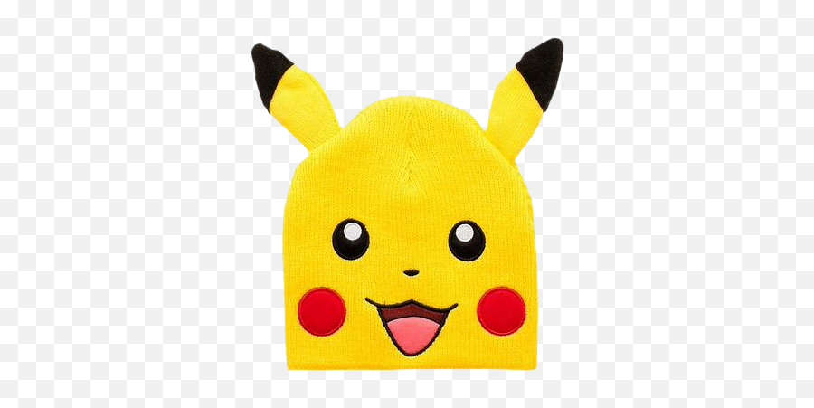 Pikachu Beanie With Ears - Knitted Yellow Pikachu Pokemon Soft Png,Pokemon Hat Png