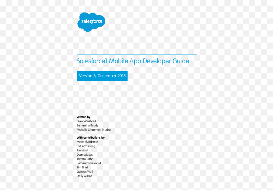 Pdf Salesforce1 Mobile App Developer Guide Written By Ch - Salesforce Spring 15 Png,Salesforce1 Icon