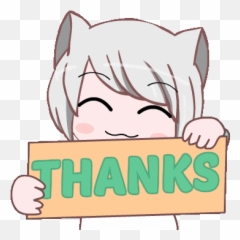 Gray Hair Big Eyes Sticker - hair eyes Anime Thank You Clipart png