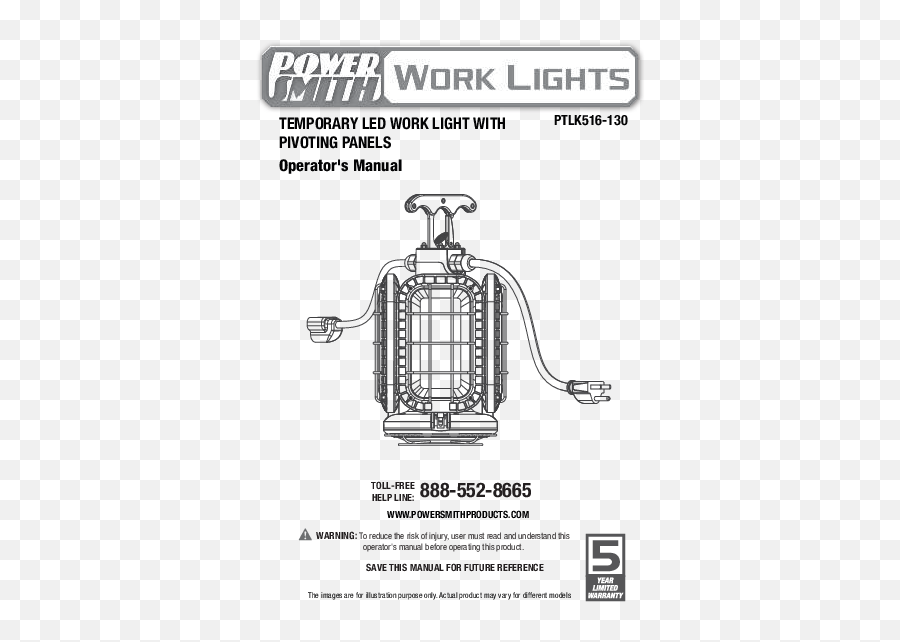Powersmith Ptlk516 - 130 Temporary Led Work Light With Cylinder Png,Bosch Icon Oe Hook Installation