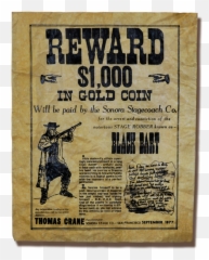 Black Bart Wanted Poster High Quality - png