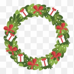 Christmas Wreath Gift Boxes Red Bows Icon 7 - Transparent Wreath Icon png