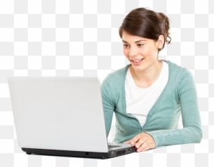 Download Lady With Laptop Png - Transparent Background Girl