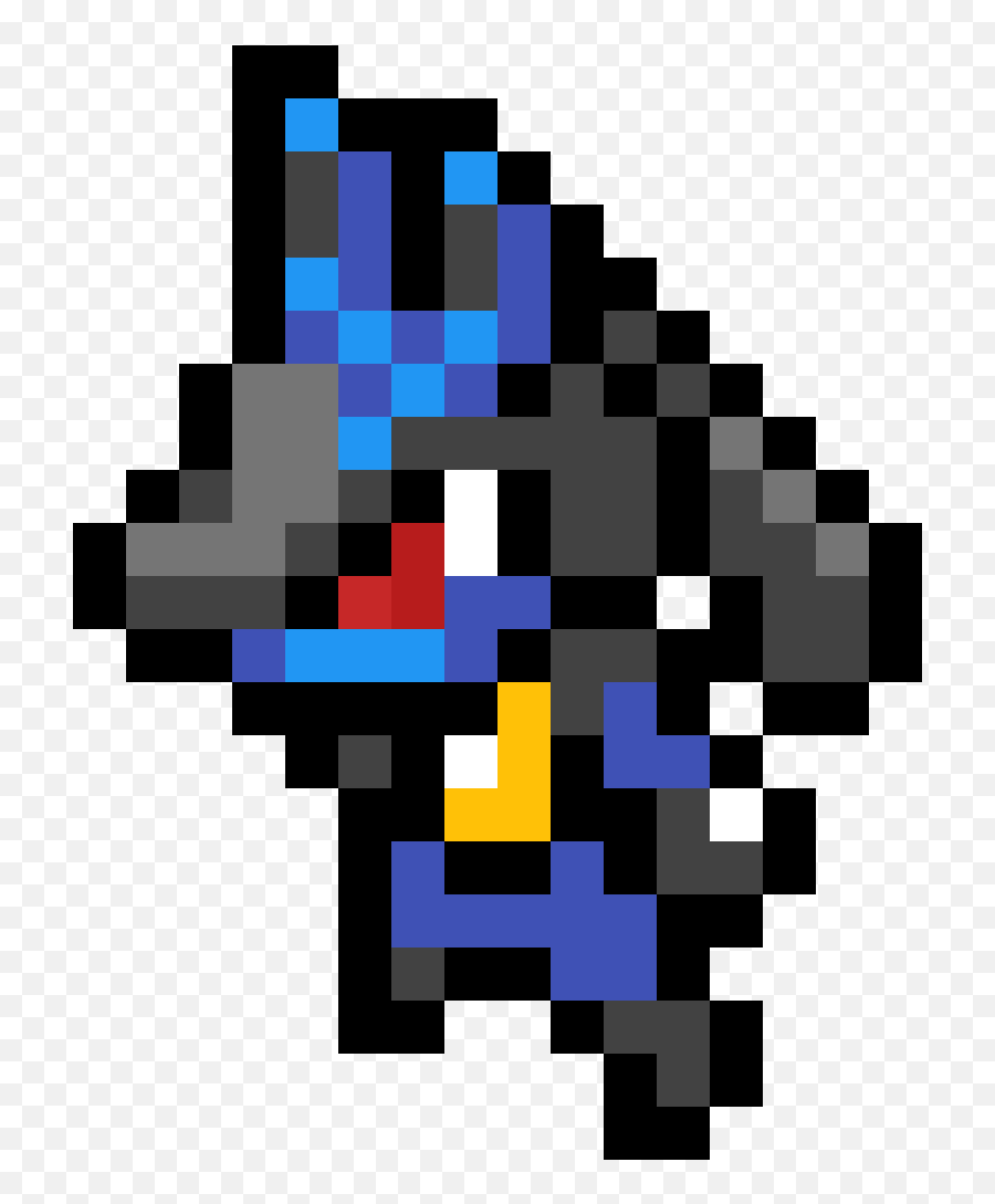 Shiny lucario pixel art