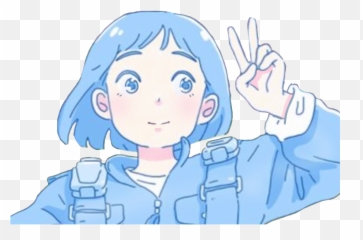 Anime Aesthetic Girl Blue - Anime Aesthetic Blue Png,Anime Girls Png