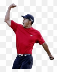 Tiger Woods Cut Out Transparent Png - Tiger Woods Fist Pump,Tiger Woods Png