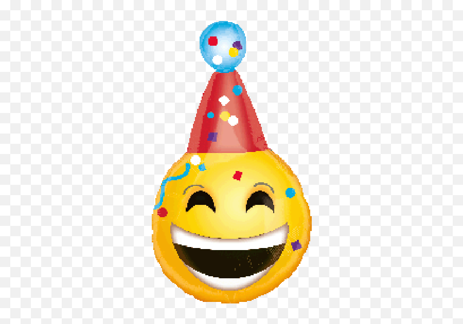 Anagram Foil Jr Shape 18 Happy Birthday Emoji - Emoji Party Hat Png,Birthday Emoji Png