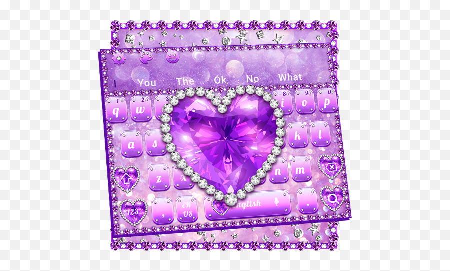 Purple Diamond Heart Keyboard Google Play Review Aso - Heart Png,Purple Diamond Png