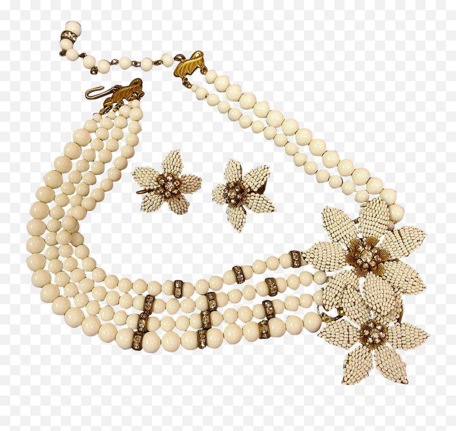 Pearl Earring Necklace Bracelet Body - Pearl Jewellery Png,Beads Png