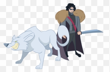 Download Hd Shay Game Of Thrones Jon Snow Wolf Transparent - Fictional Character png