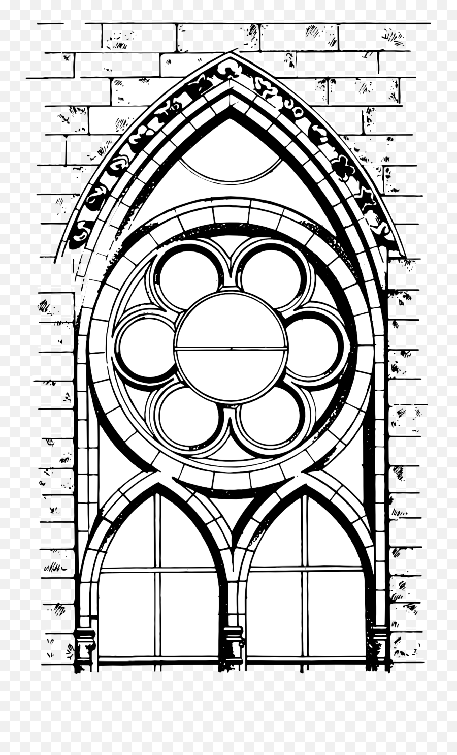 Gothic Cathedral Window Drawing Free Image 2406765 - Png Church Architecture Drawing,Gothic Icon